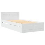 vidaXL Cadre de lit avec tête de lit blanc 75x190 cm bois d'ingénierie