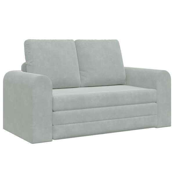 vidaXL Canapé-lit au sol 2-en-1 Gris clair 148x71x83 cm Velours