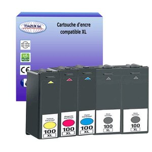 5 Cartouches compatibles avec Lexmark 100XL remplace Lexmark S605, S608, S815, S815 Genesis, S816 Genesis