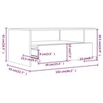 vidaXL Table basse blanc brillant 102x55x42 cm bois d'ingénierie