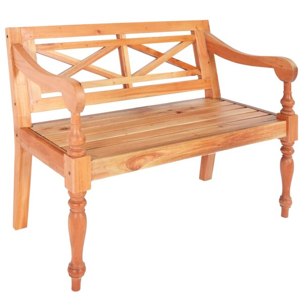 vidaXL Banc Batavia 98 cm Bois d'acajou massif Marron clair