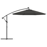 vidaXL Tissu de remplacement pour parasol déporté anthracite 300 cm
