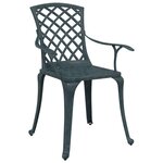 vidaXL Ensemble de bistro 3 Pièces vert aluminium coulé