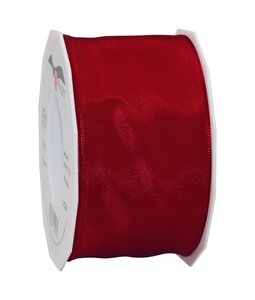 Ruban de soie acetat laitonné lyon 25-m-rouleau 60 mm bordeaux