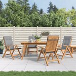 vidaXL Chaises de jardin inclinables 4Pièces et coussins bois massif teck