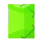 Exacompta : chemise 3 rabats elastiques 24x32cm polypropylène transparent - vert