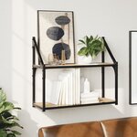 vidaXL Étagère murale 2 niveaux chêne sonoma 60x21x51 cm