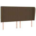 vidaXL Tête de lit avec oreilles Marron foncé 183x23x118/128 cm Tissu