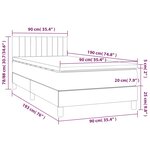 vidaXL Sommier à lattes de lit avec matelas Bleu 90x190 cm Tissu