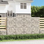 vidaXL Paniers à gabions arqués 3 Pièces 300x50x180/200 cm fer galvanisé