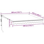 vidaXL Auvent rétractable automatique marron 300x250 cm