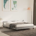 vidaXL Cadre de lit avec tête de lit Gris clair 140x190 cm Velours