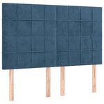 vidaXL Cadre de lit avec tête de lit Bleu foncé 140x200 cm Velours