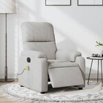 vidaXL Fauteuil inclinable de massage électrique gris clair