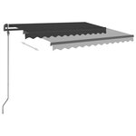 vidaXL Auvent rétractable automatique et poteaux 3x2 5 m Anthracite
