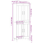 vidaXL Buffet haut Chêne marron 69 5x34x180 cm Bois d'ingénierie