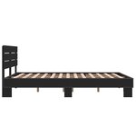 vidaXL Cadre de lit noir 135x190 cm bois d'ingénierie et métal