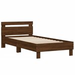 vidaXL Cadre de lit tête de lit et lumières LED chêne marron 100x200cm