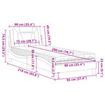 vidaXL Lit avec matelas blanc 90x200 cm similicuir