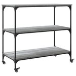 vidaXL Chariot de cuisine sonoma gris 102x50x95 cm bois d'ingénierie