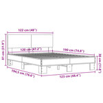 vidaXL Cadre de lit sonoma gris 120x190 cm bois d'ingénierie et métal