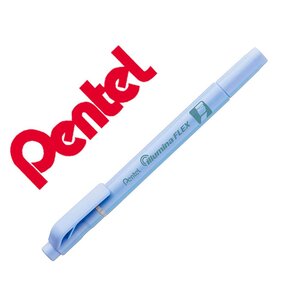 Surligneur pentel illumina flex bi-pointe bleu pastel pentel