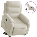 vidaXL Fauteuil inclinable électrique crème velours