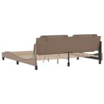 vidaXL Cadre de lit avec lumières LED cappuccino 200x200 cm similicuir
