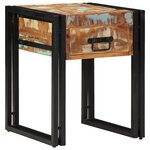 Table d'appoint vidaXL avec tiroir Noir 40x40x50 cm en bois massif de récupération