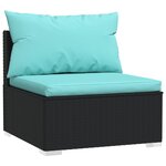 Salon de jardin meuble d'extérieur ensemble de mobilier 5 pièces avec coussins résine tressée noir 02_0016477