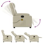 vidaXL Fauteuil inclinable de massage Crème Similicuir