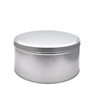Boîte ronde haute en fer blanc verni diamètre 19.5 cm hauteur 9.5 cm
