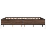 vidaXL Cadre de lit chêne marron 135x190 cm bois d'ingénierie et métal