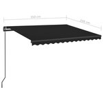 vidaXL Auvent automatique avec capteur de vent LED 3 5x2 5m Anthracite