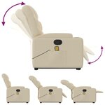vidaXL Fauteuil inclinable de massage Crème Tissu