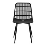 Lot de 4 chaises salon salle à manger restaurants  les cafés  les bureaux et les salles d'attente 150 kg max noir 14_0006003