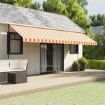 vidaXL Tissu de remplacement de cantonnière d’auvent jaune orange 6 m