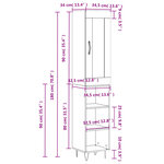 vidaXL Buffet haut Blanc 34 5x34x180 cm Bois d'ingénierie