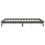 vidaXL Cadre de lit Gris 150x200 cm Bois de pin massif Très grand