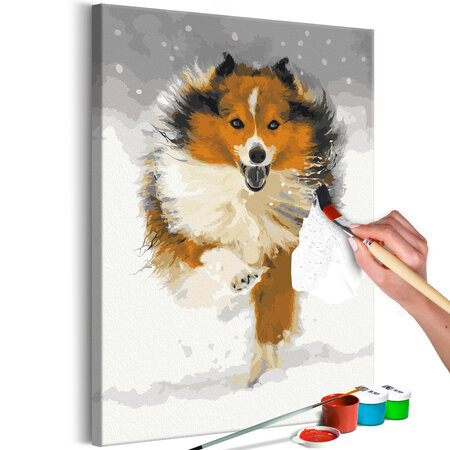Tableau à peindre par soi-même - running dog l x h en cm 40x60