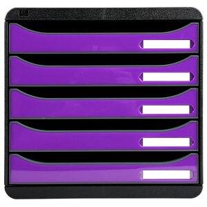 Module De Classement Big Box Plus 5 Tiroirs Iderama - Violet Brillant - Exacompta