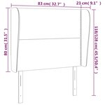 vidaXL Tête de lit avec oreilles Gris 83x23x118/128 cm Similicuir