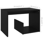 vidaXL Table d'appoint Noir 59x36x38 cm Aggloméré