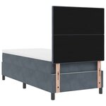 Lit Box Spring vidaXL avec Matelas Gris Foncé 90x200 cm en Velours