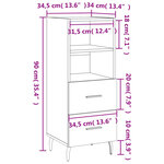 vidaXL Buffet Chêne sonoma 34 5x34x90 cm Bois d'ingénierie