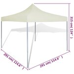 vidaXL Tente pliable Crème 3 x 3 m
