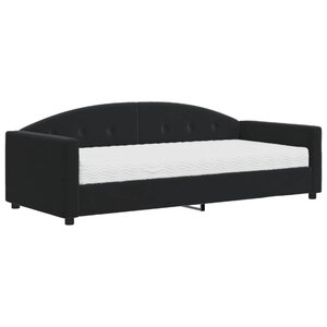 vidaXL Lit de jour avec matelas noir 90x200 cm velours