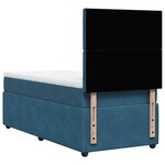vidaXL Sommier à lattes de lit avec matelas bleu 80x200 cm velours