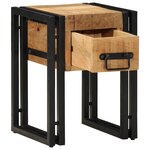 Table d'appoint vidaXL avec tiroir Noir 30x30x40 cm Bois de manguier massif