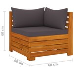 vidaXL Salon de jardin 4 Pièces avec coussins Bois d'acacia solide